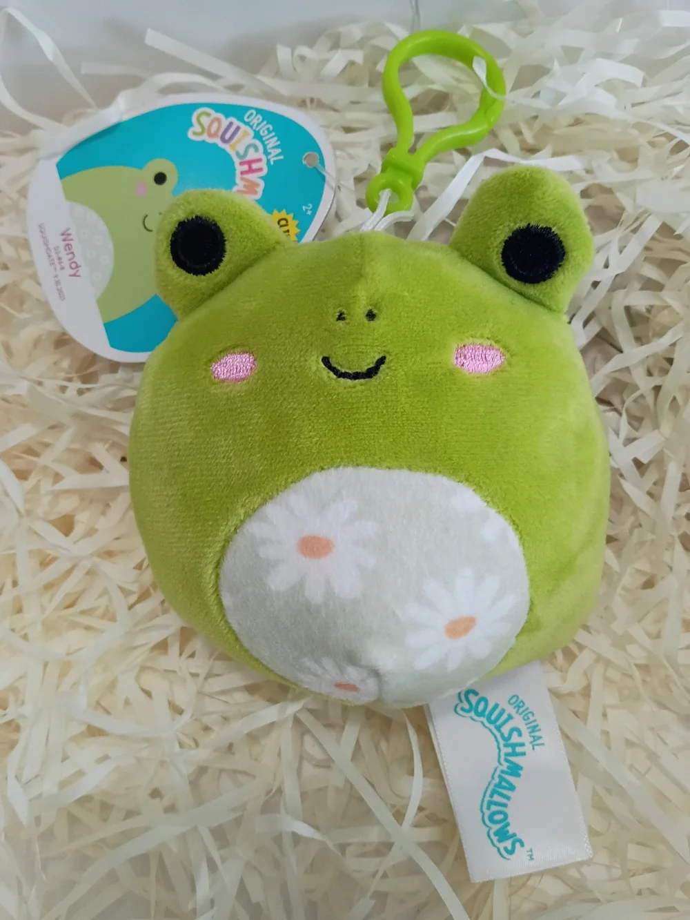 Squishmallows Nwt Wendy Green Frog Clip-On Plush Keychain